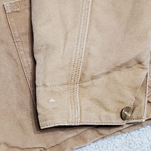 Carhartt Mens Sz 44T 6QCLT Red Quilt Lined Chore Barn Jacket Duck Brown USA - Picture 10 of 11
